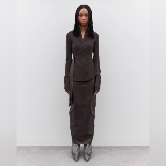 Rick Owens Dresses & Skirts - Rick Owens Gonna In Maglia Double Boner Pillar Dark Dust Skirt